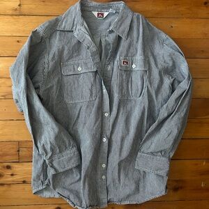 Ben Davis Heavyweight Cotton Hickory Striped Button Up 2xl Work Shirt Shacket